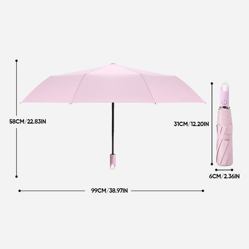 Double self-opening and retractable umbrella with case