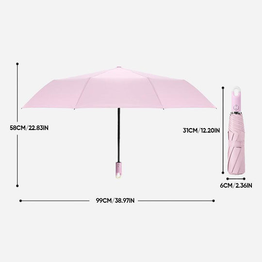 Double self-opening and retractable umbrella with case