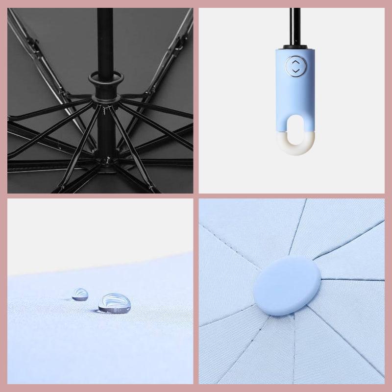 Double self-opening and retractable umbrella with case
