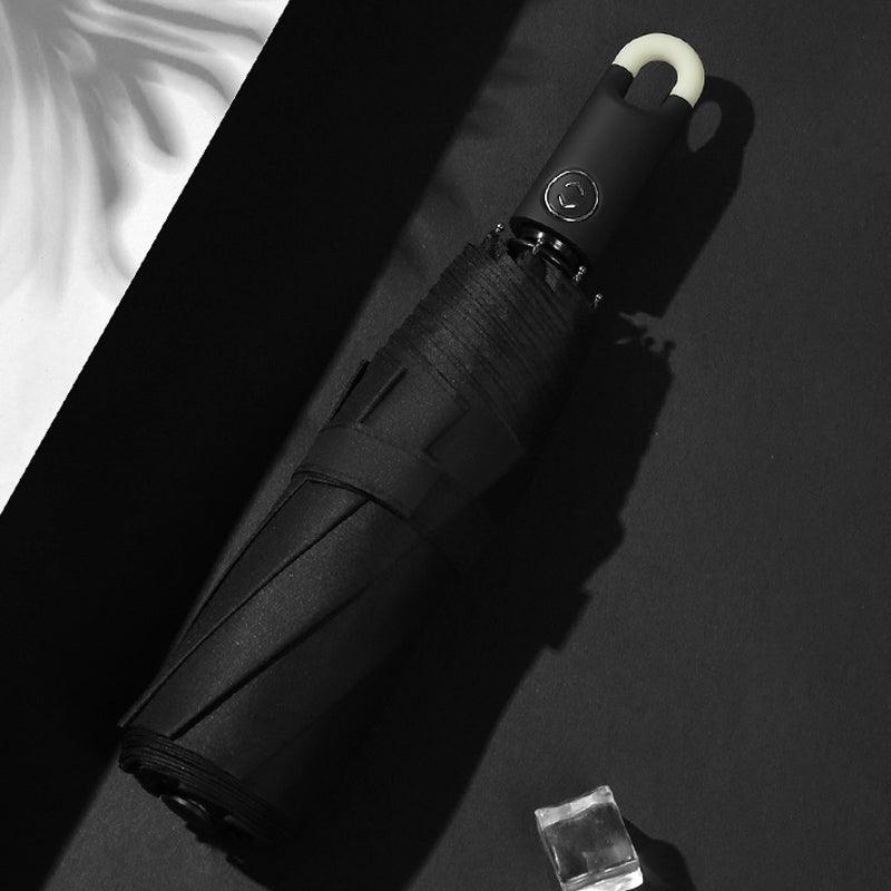 Double self-opening and retractable umbrella with case